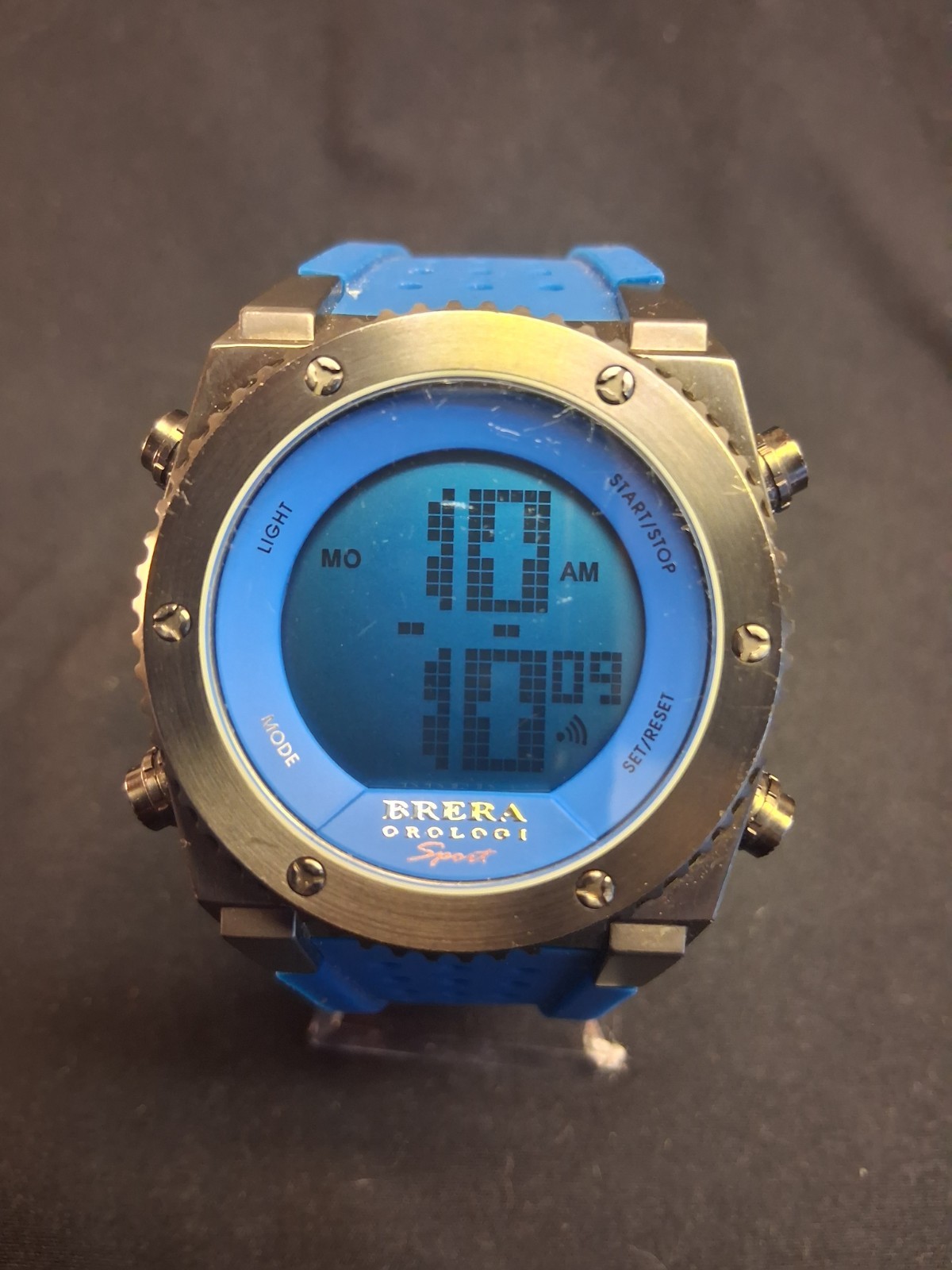 Brera Orologi Sport Digital Watch. Blue. 316L Stainless Steel. WR 100M