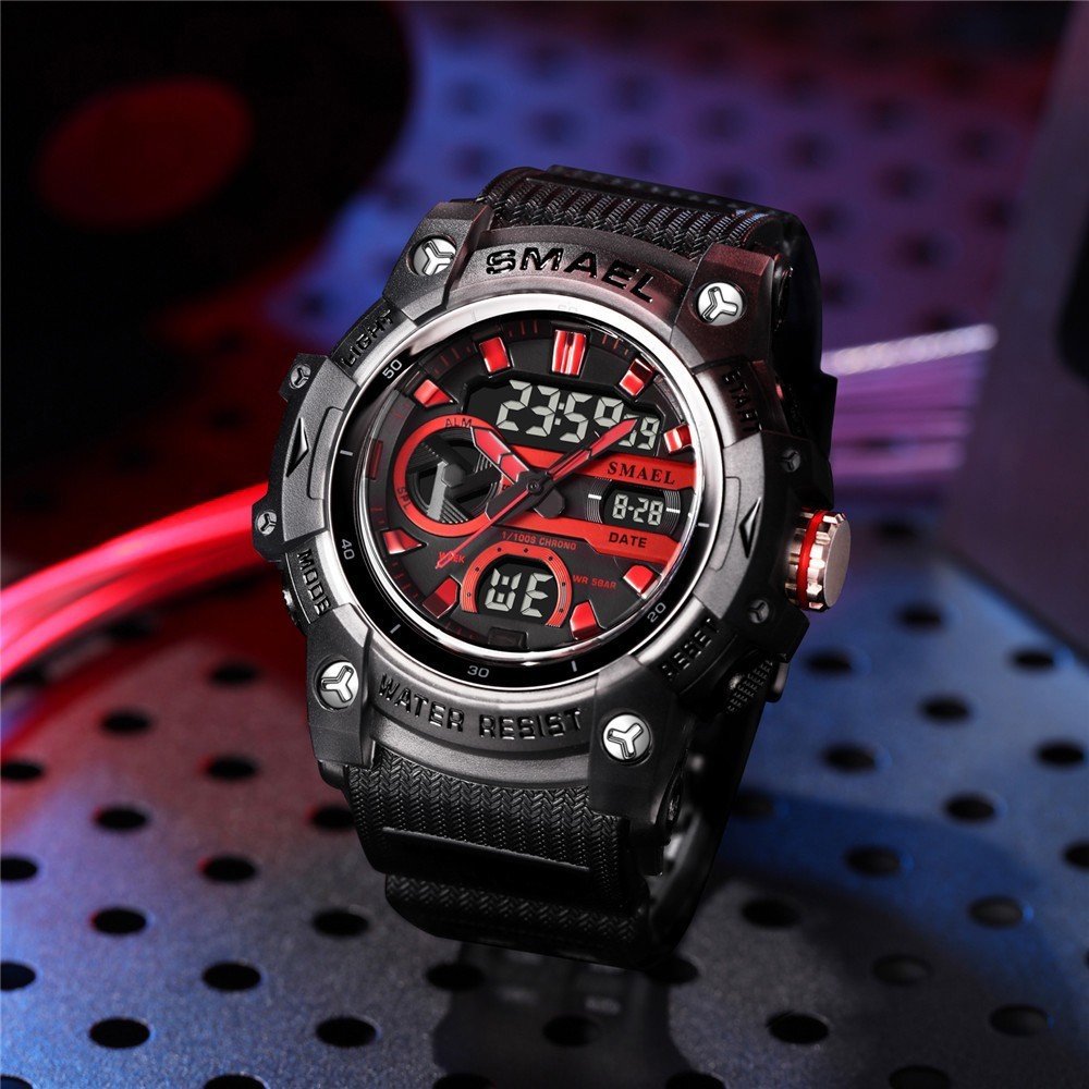 SMAEL Men Sport Watches Electronic Watch Student Alarm Date Digital Wristwatch