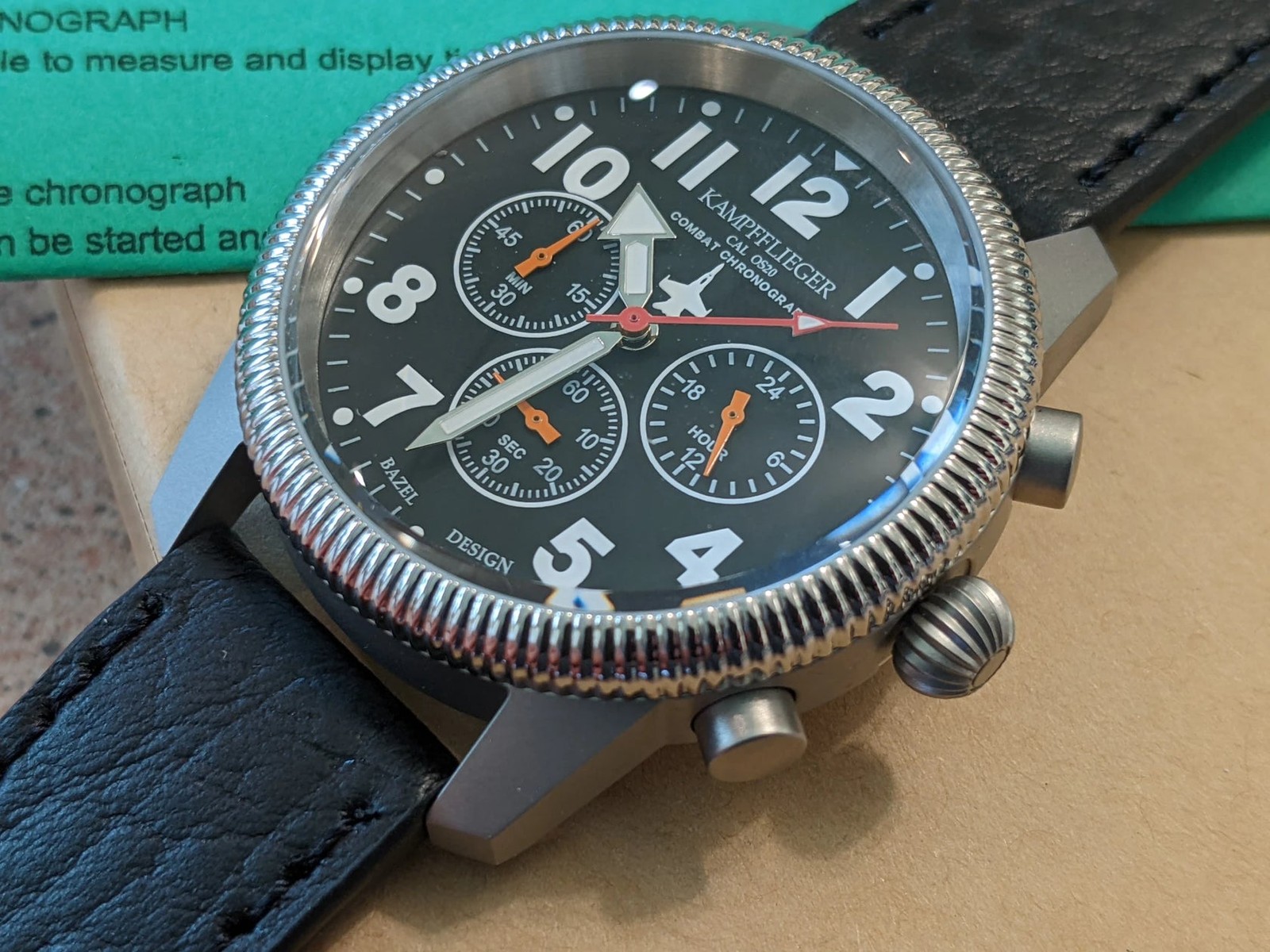 German Air Force Watch Luftwaffe Kampfflieger Combat Pilot Chronograph – 24 hour