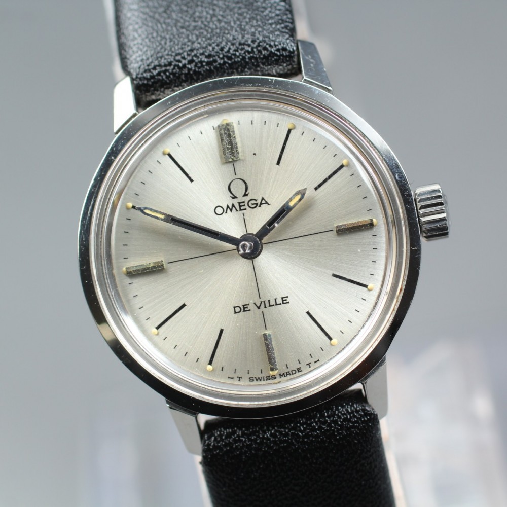 Near MINT OMEGA 515007 TOOL 101 Silver Cross Dial Manual 22mm Ladies Watch