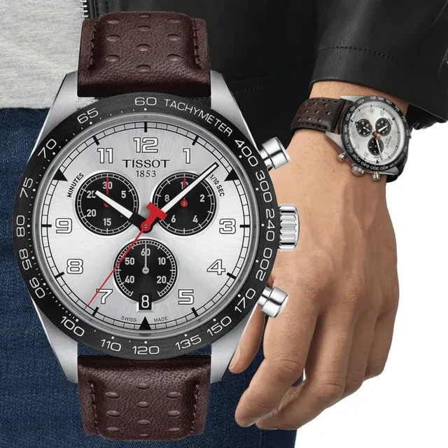 Tissot PRS 516 Quartz Chronograph Brown Leather T1316171603200 (FEDEX 2 DAY)