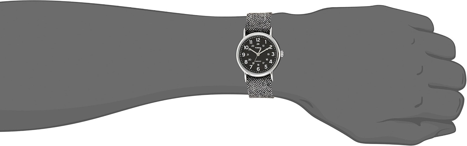 Timex Weekender Unisex Watch Indiglo Slip-Thru Canvas Leather Band 38MM Case