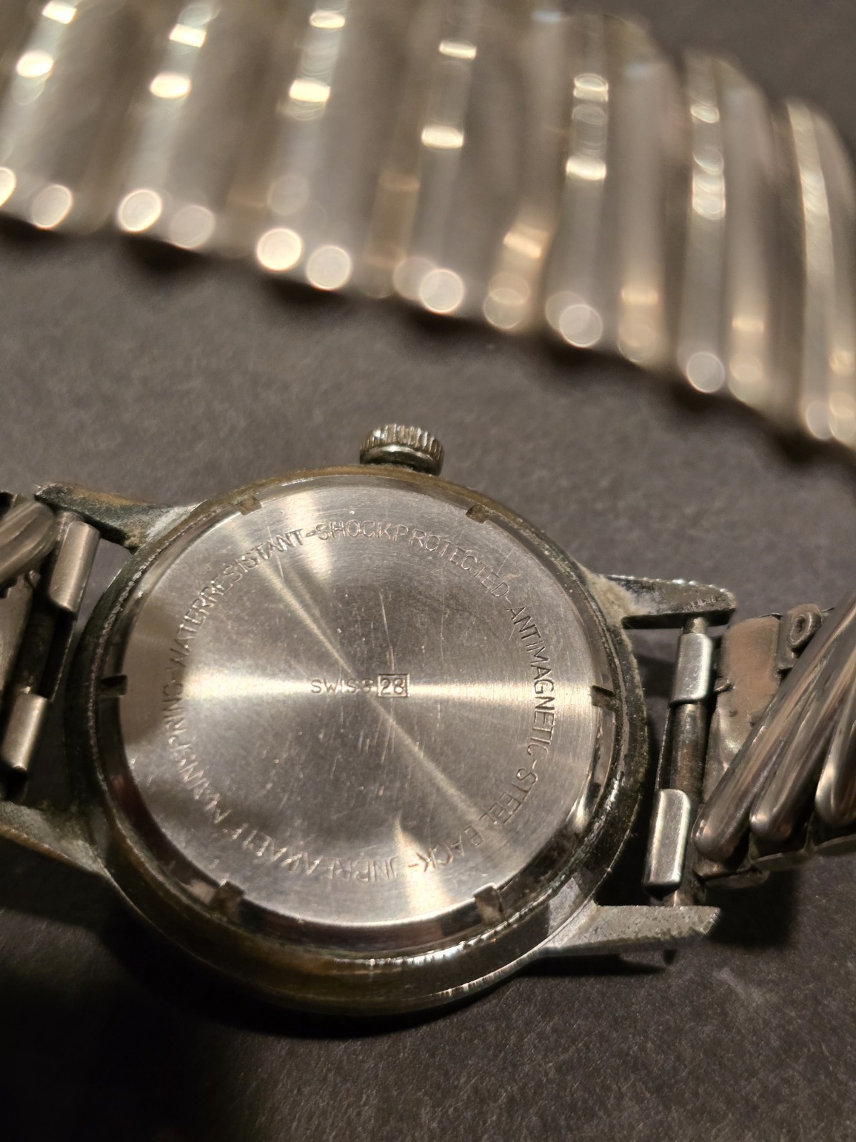 Vintage Ingraham Swiss Made Mechanical Wristwatch Shock Protected For Repair (B)