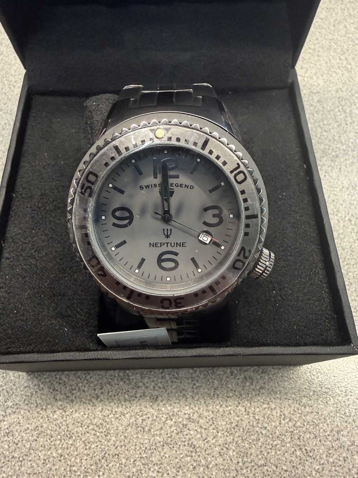 Swiss Legend Gray Neptune Watch – Stainless Steel Bracelet – Never Worn w/ Tags