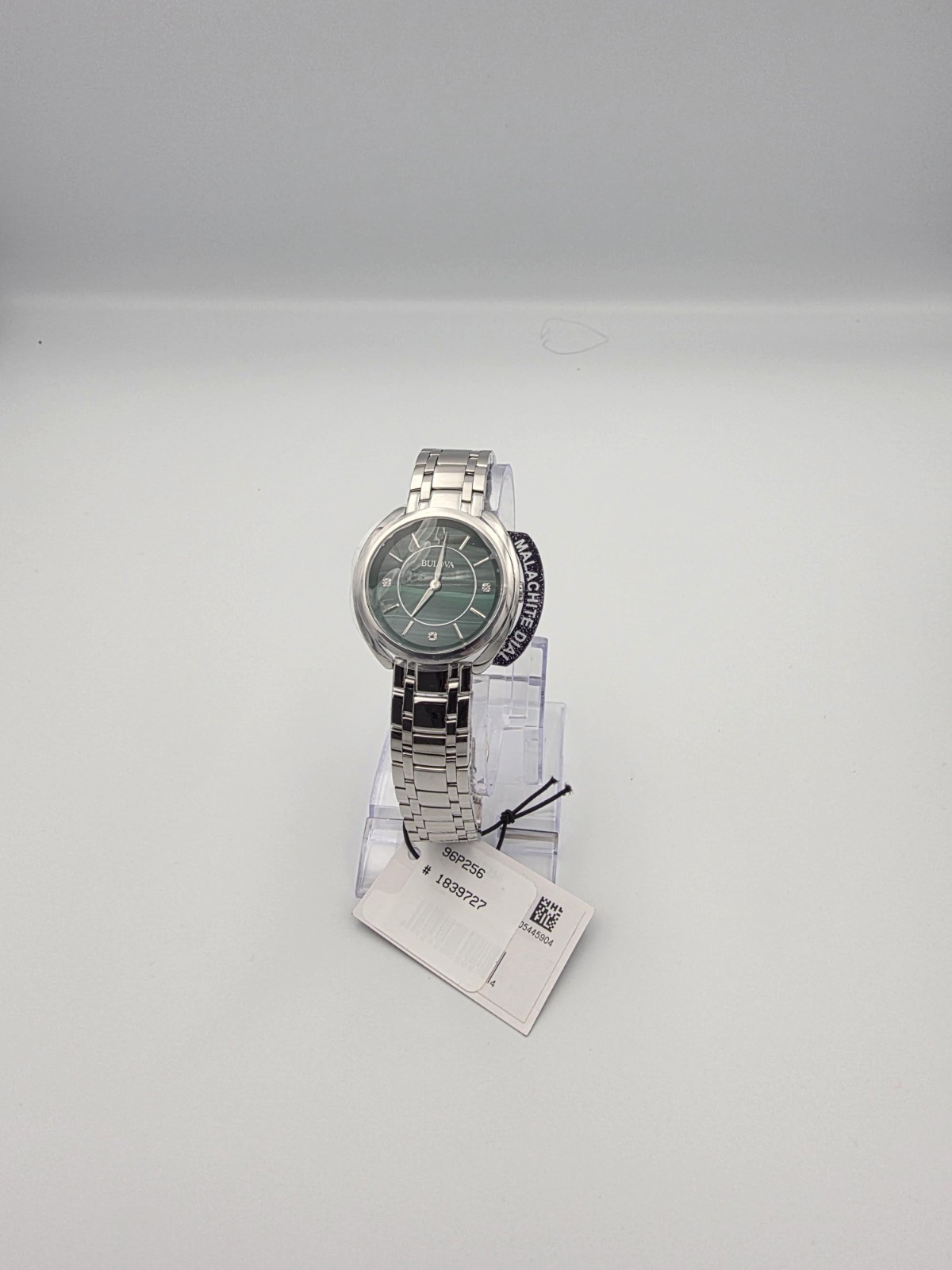 Bulova – Classic Diamond Malachite Stainless Steel Women’s Quartz Watch – 96P256