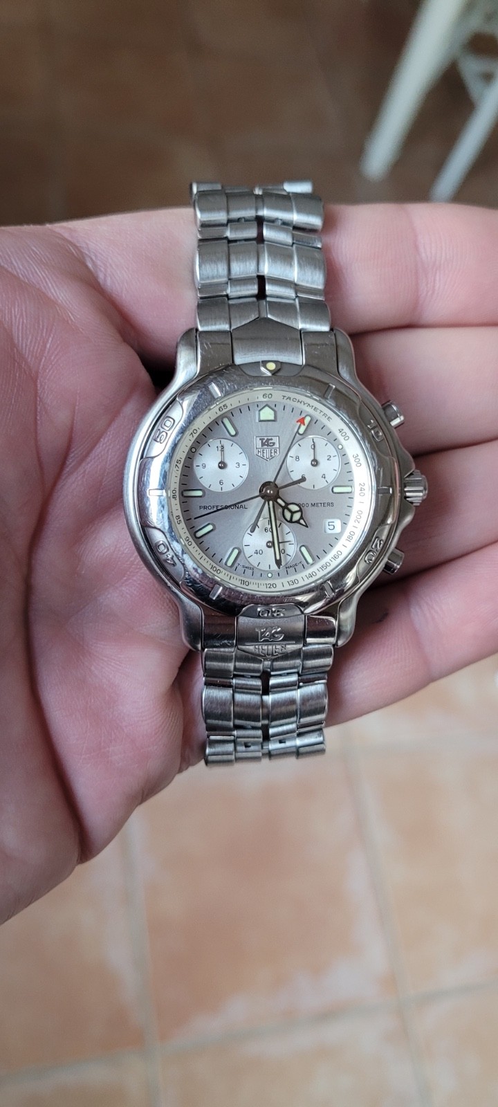 Tag Heuer CH1110.BA0675 Mens 6000 Series Professional Chronograph Watch Silver