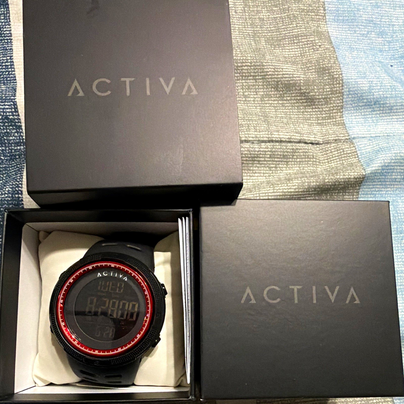 Activa X Invicta Digital Men’s Watch – 50mm. Black (ACW1915-011) Red Dial