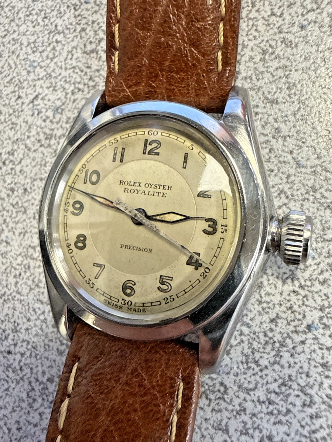 Rolex Oyster 1942 Royalite 2280 30mm Manual WWII Signed USS San Francisco