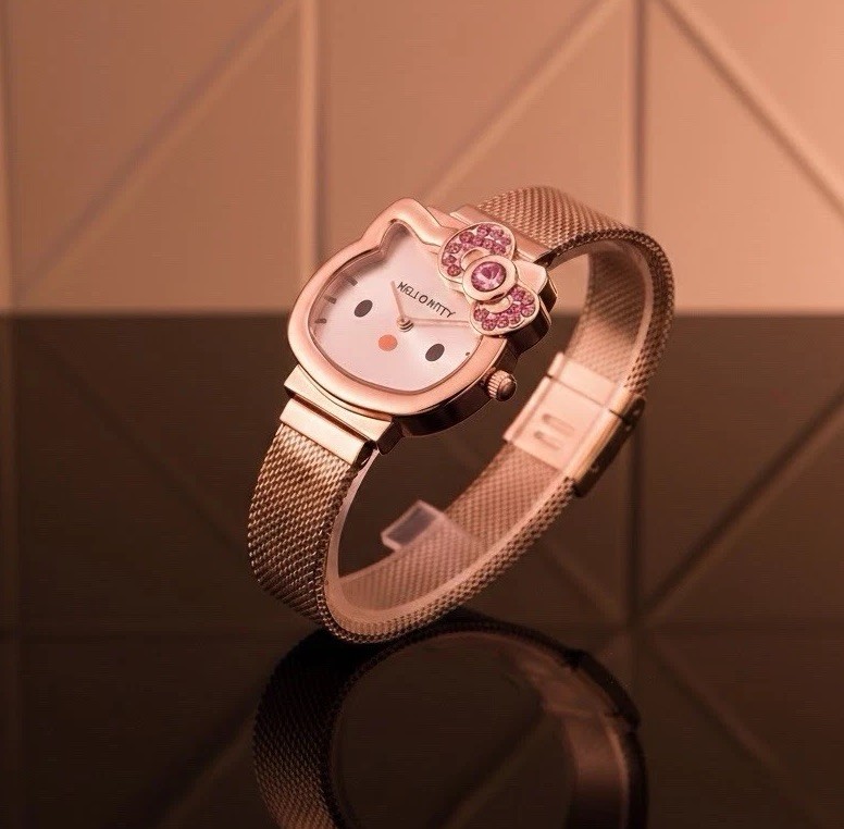 Kids Hello Kitty Watch Girls Teens Birthday Gift Kawaii Cat Bow Magnetic Strap