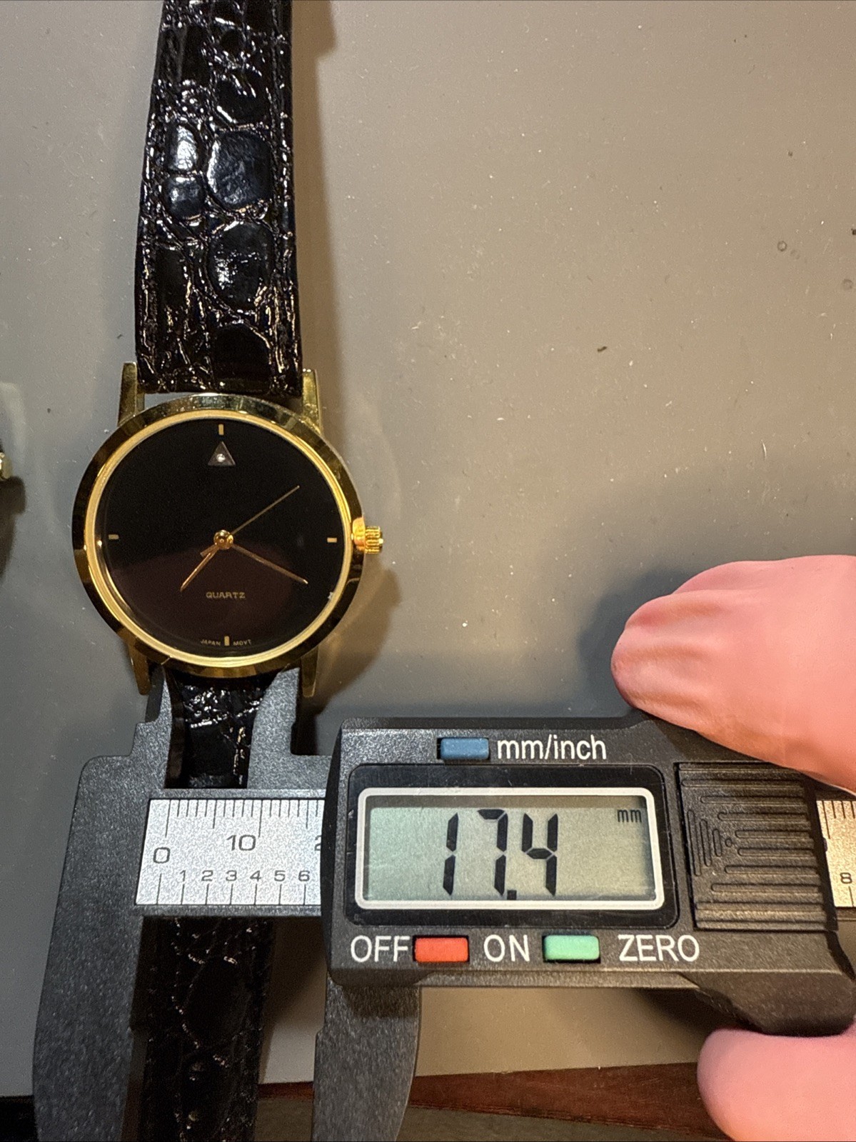 Two 33mm Fashion Watches Gold Colored Case, Black Leather Band