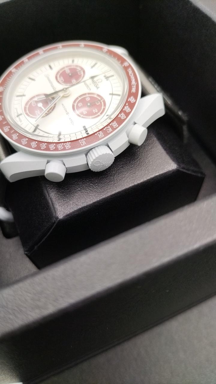 Omega x Swatch MoonSwatch Mission to Pluto SO33M101 Gray Burgundy Quartz