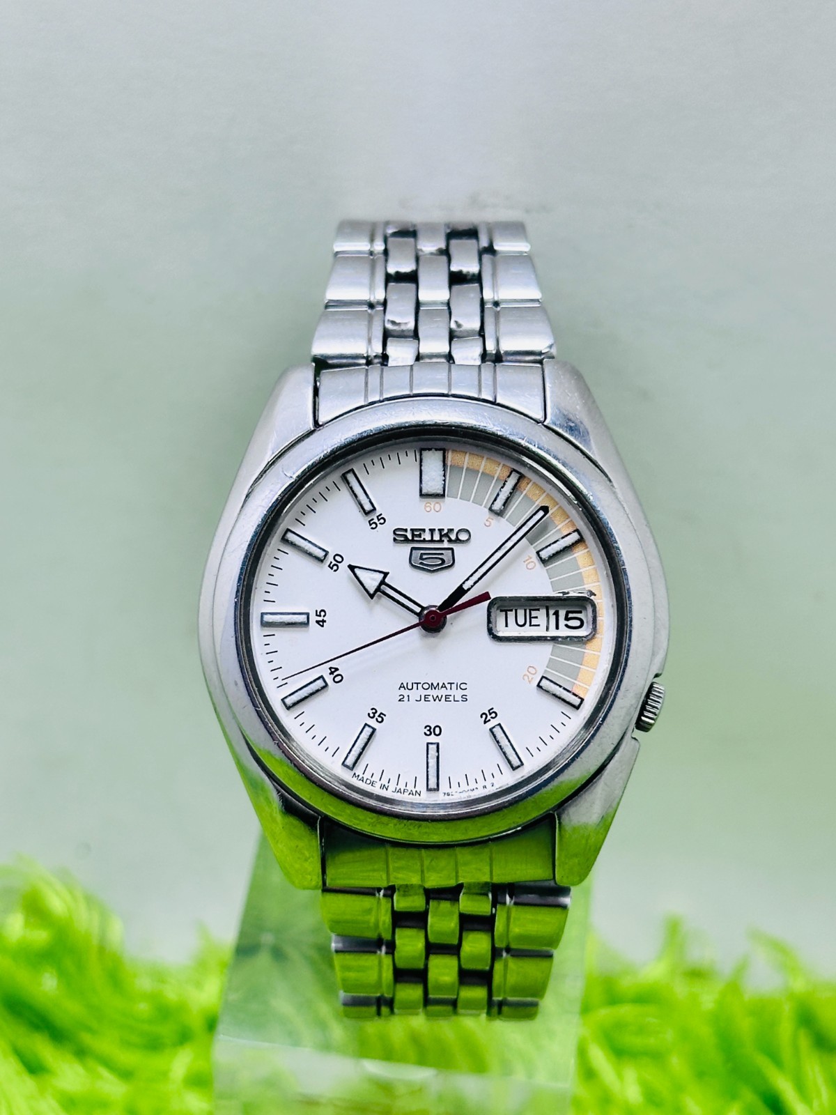 Vintage Seiko 5 7S26-02H0 Motorway Dial Racer Time Automatic Day/Date Mens Watch