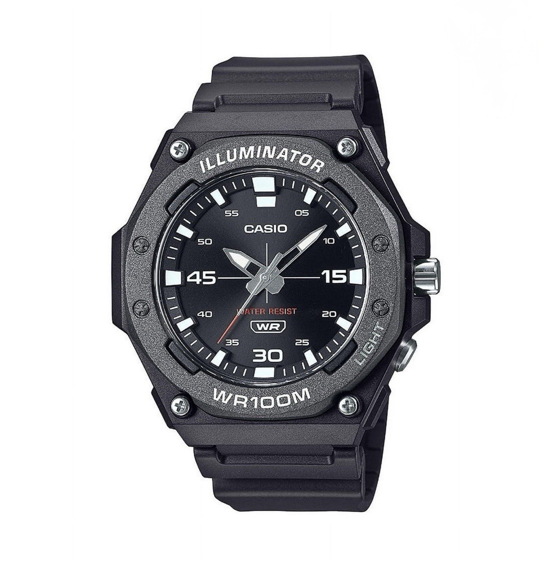 CASIO MW620H-1AV Men’s Quartz Analog WR 100m Black Resin 43mm Luminos