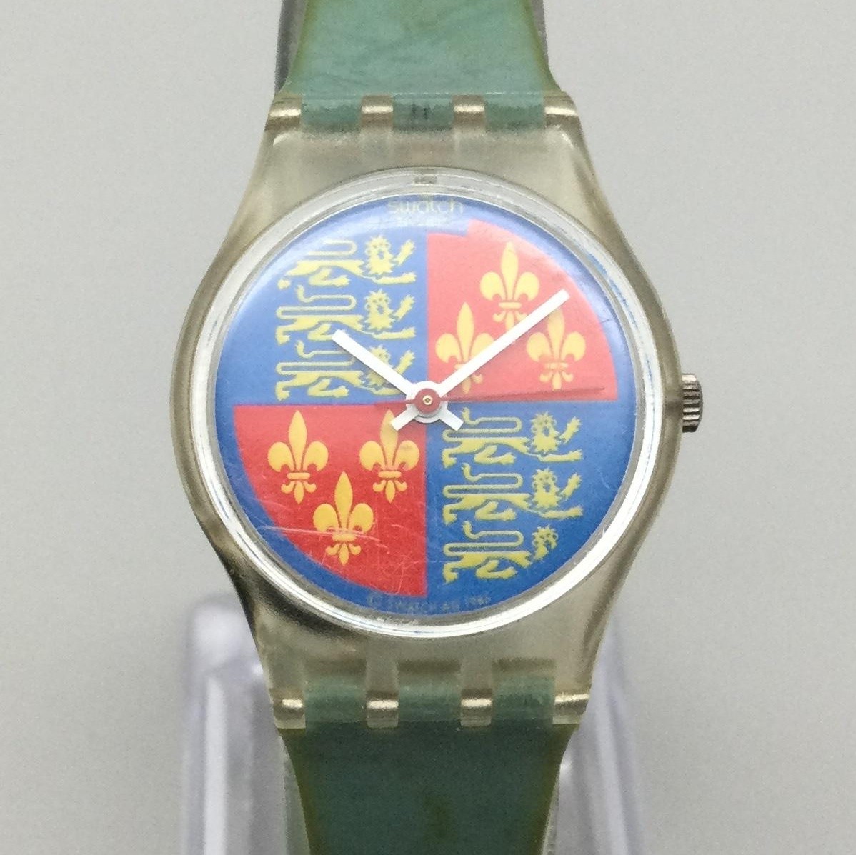 Swatch Lionheart Womens Watch 24mm Blue Red Yellow Crest Swiss LK102 New Battery