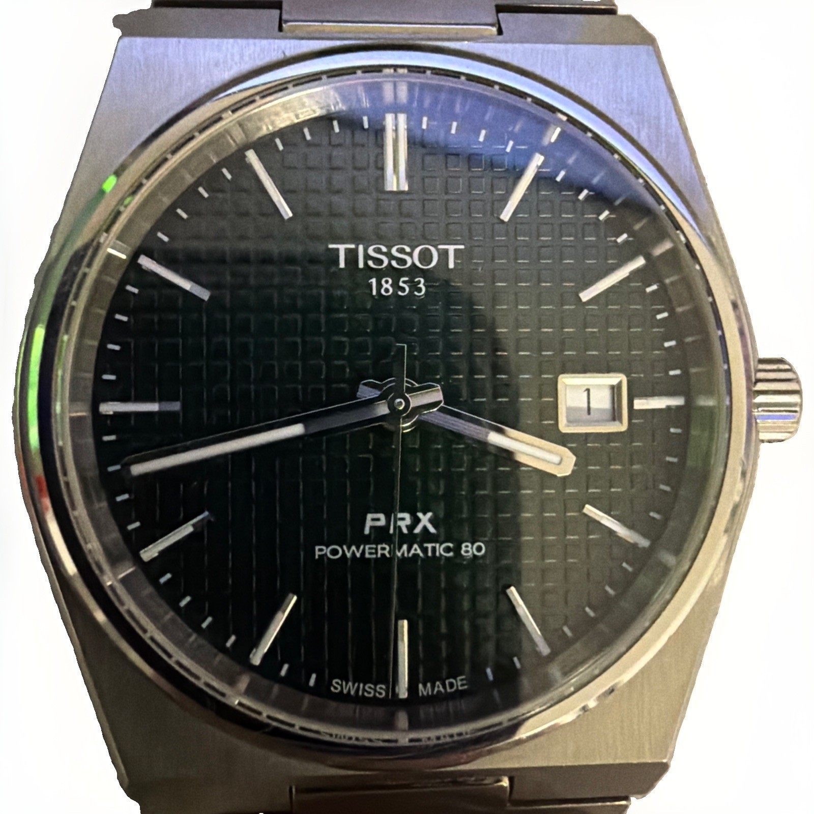 Tissot PRX Powermatic 80 Men’s Auto Date Green Dial 40mm Steel Box & Tag