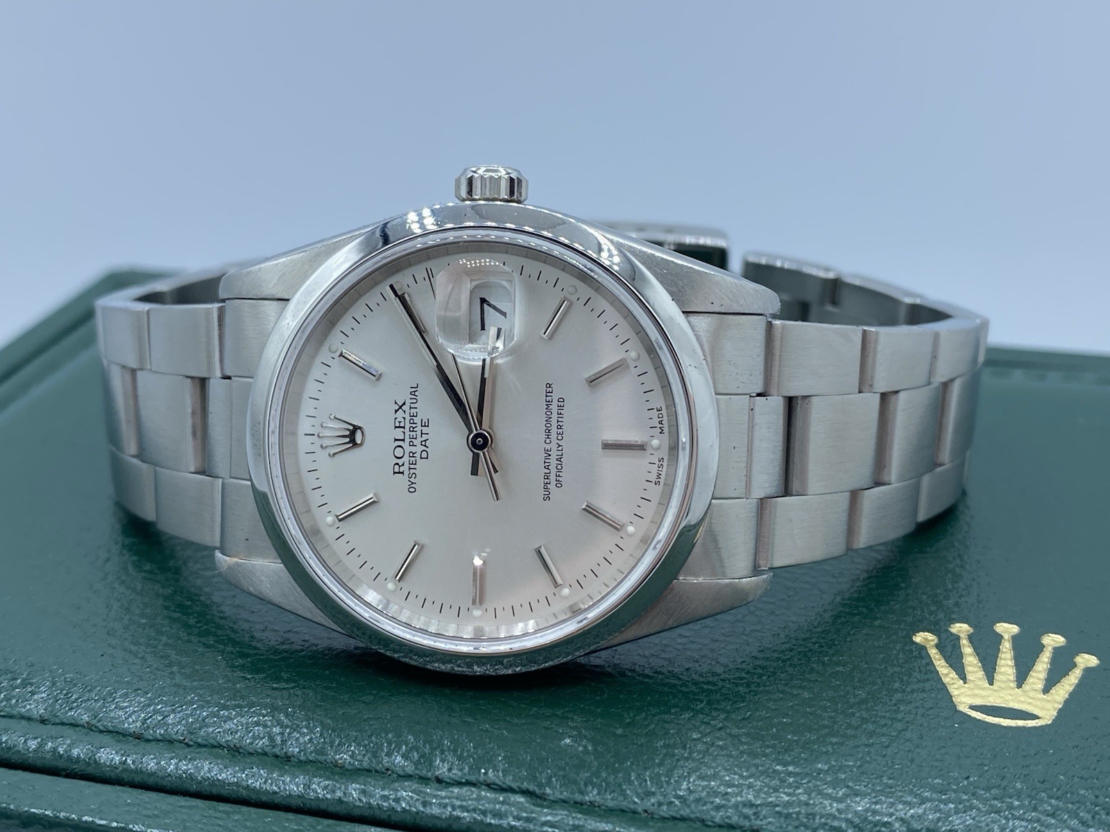 1991 Rolex 15200 Oyster Perpetual Datejust 34mm Stainless Steel Box Papers