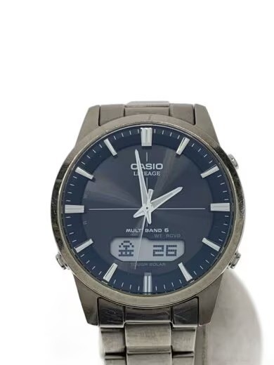 CASIO LINEAGE LCW-M170TD-1AJF Titanium Solar Radio Silver Black Men Watch Used