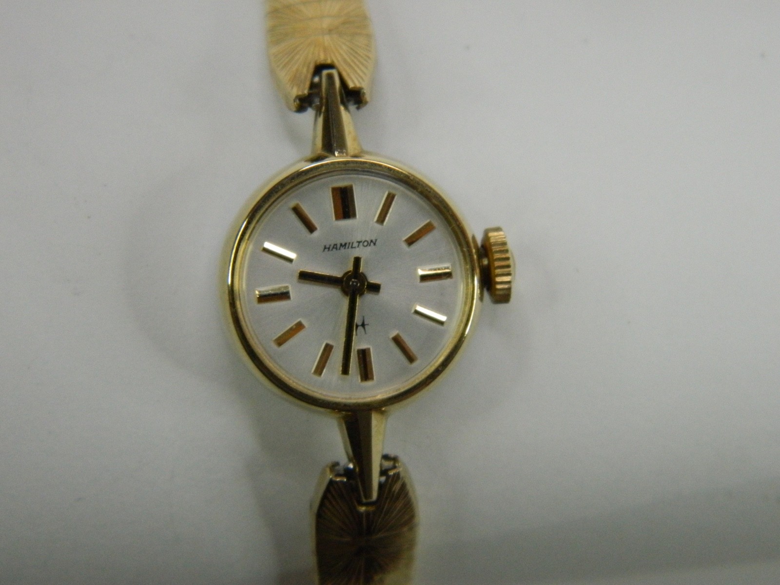 EXC. FINE VINTAGE HAMILTON 10k ROLLED GOLD PLATE LADIES WATCH – RUNS GREAT TIMER