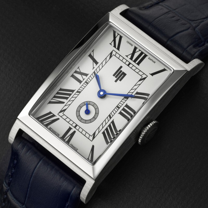 Lip Churchill T24 671938 Mens Blue Leather Straps Analog White Dial Watch 41.5mm