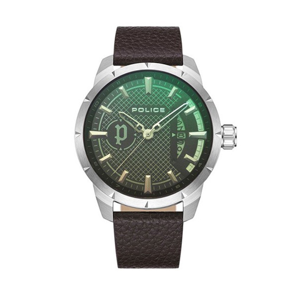 Police Men’s Watch Date Neist 45mm Case Mineral Glass Green Change