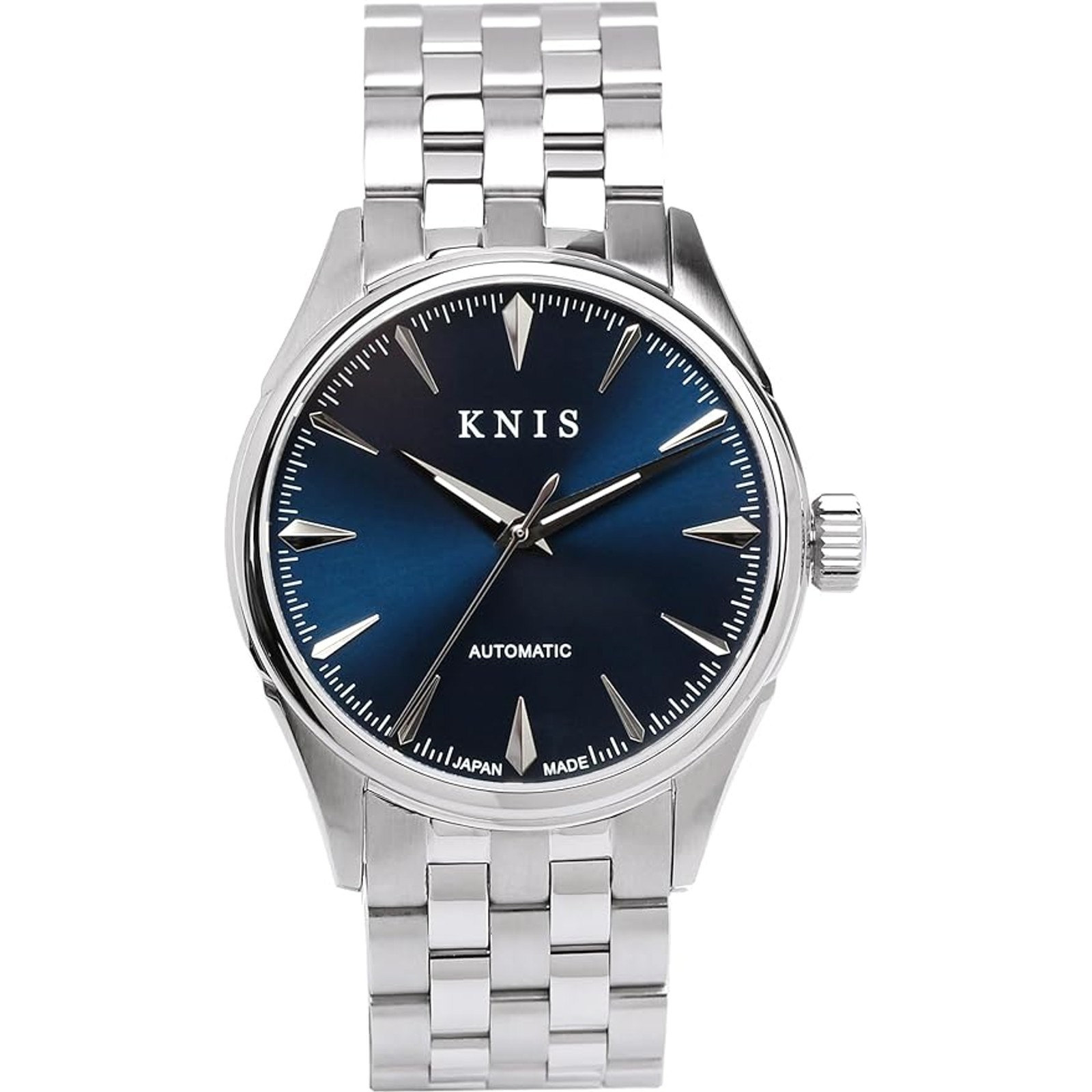 KNIS Automatic Men’s Watch Blue Dial Sapphire Crystal Stainless Steel Japan Made