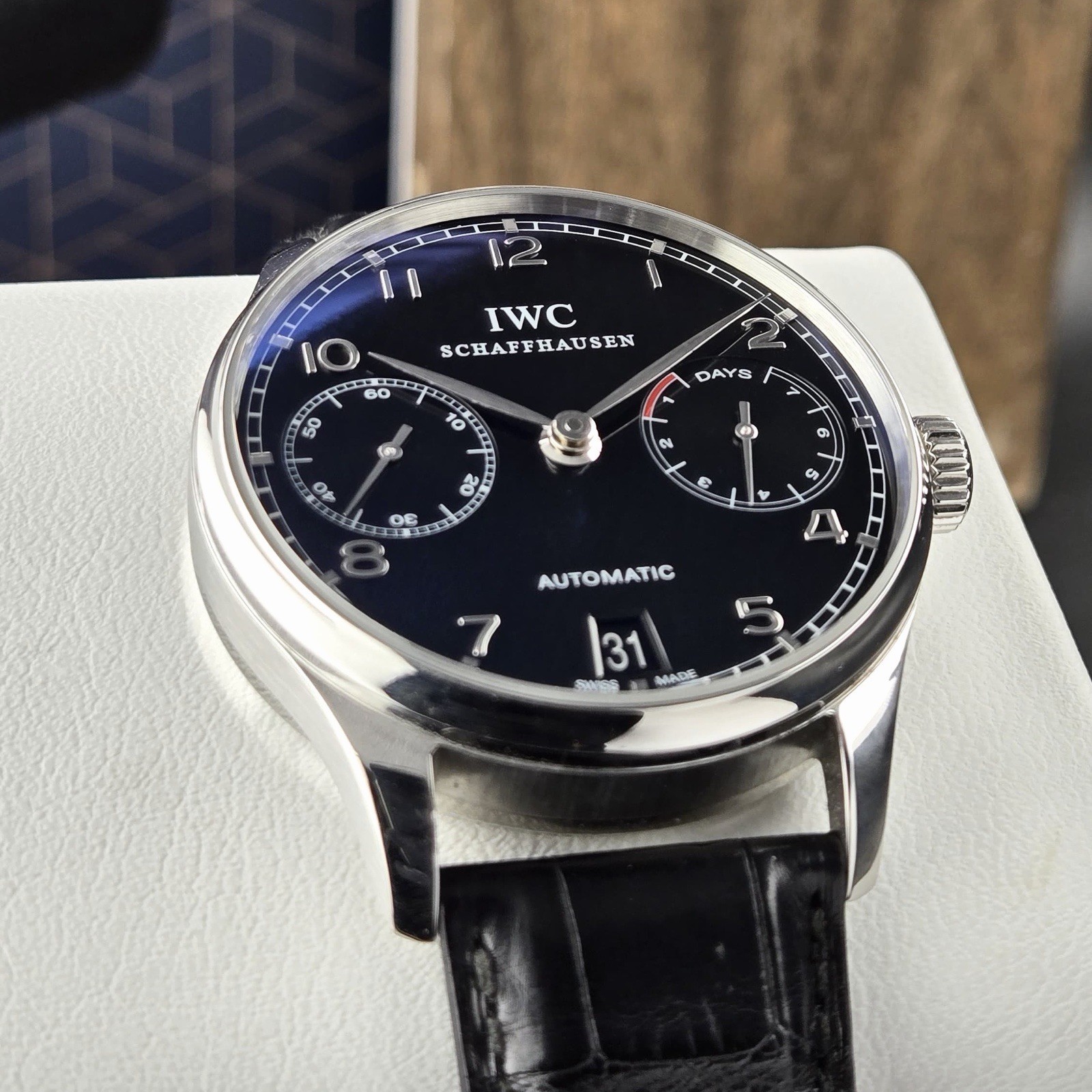 IWC Portugieser Automatic Men’s Black Watch 42mm – IW500109 Full Set 2007 Papers