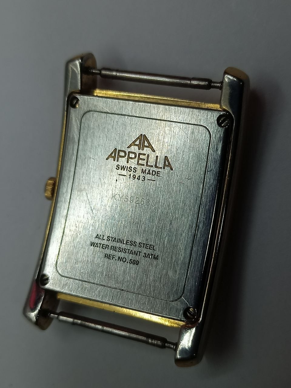 Appella Swiss Made 1943 Rectangular Gold Plated Men’s Watch Ref 589 KY592680