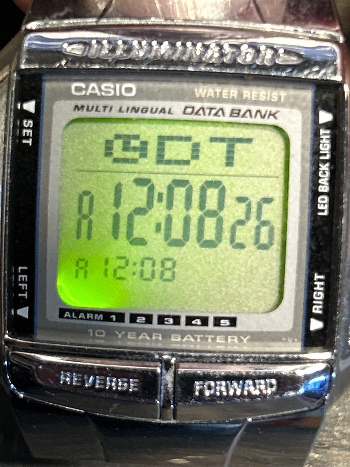 CASIO DB-360 Data Bank Multi-Lingual Digital Watch Stainless Steel LED Backlight