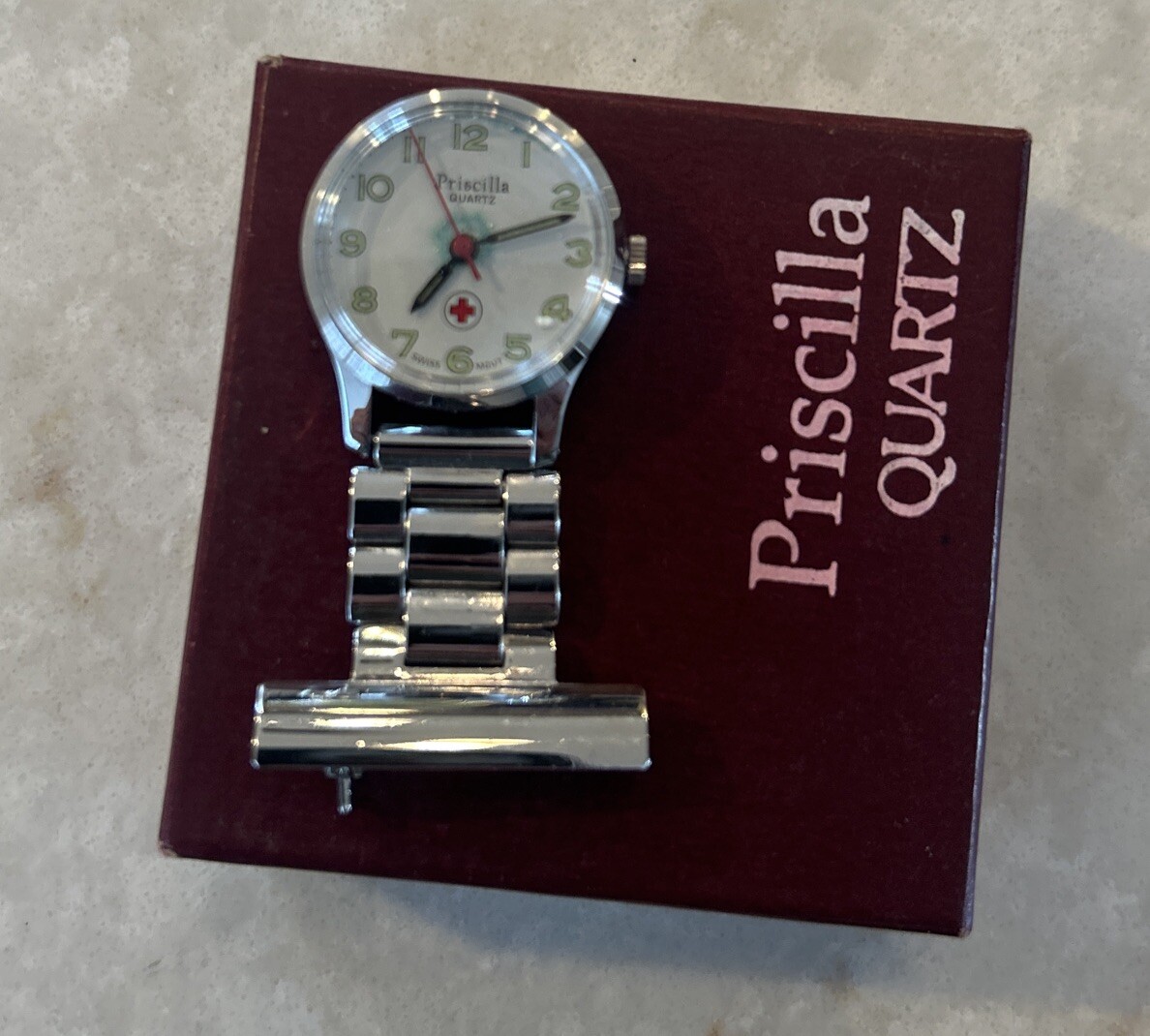Hamilton Priscilla Quartz Ladies Watch Pin Lapel FAST SHIPPING CHROME VNTG READ