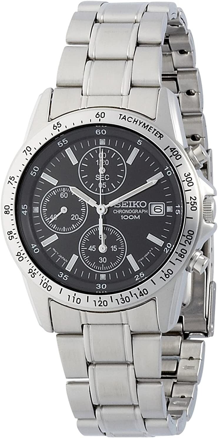 SEIKO Watch Quartz Chronograph Black Dial SND367PC Men’s
