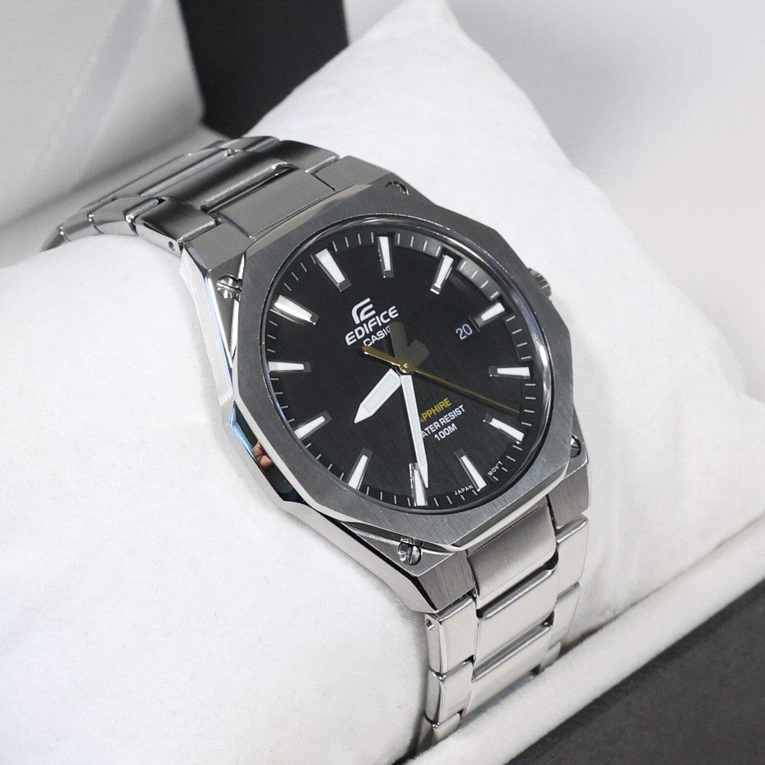 Casio Edifice Men’s Black Dial Stainless Steel Sports Watch EFR-S108D-1AVUEF