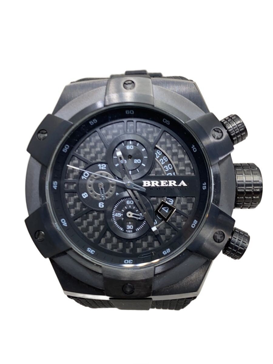 BRERA OROLOGI BRSSC4903 Quartz Black Dial Sport Watch Excellent JAPAN