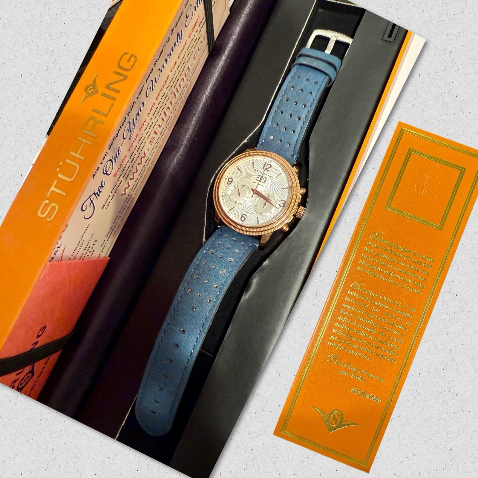 45mm Rosetone | Mechanical Chrono | Big Date | MERCURY Stuhrling Watch