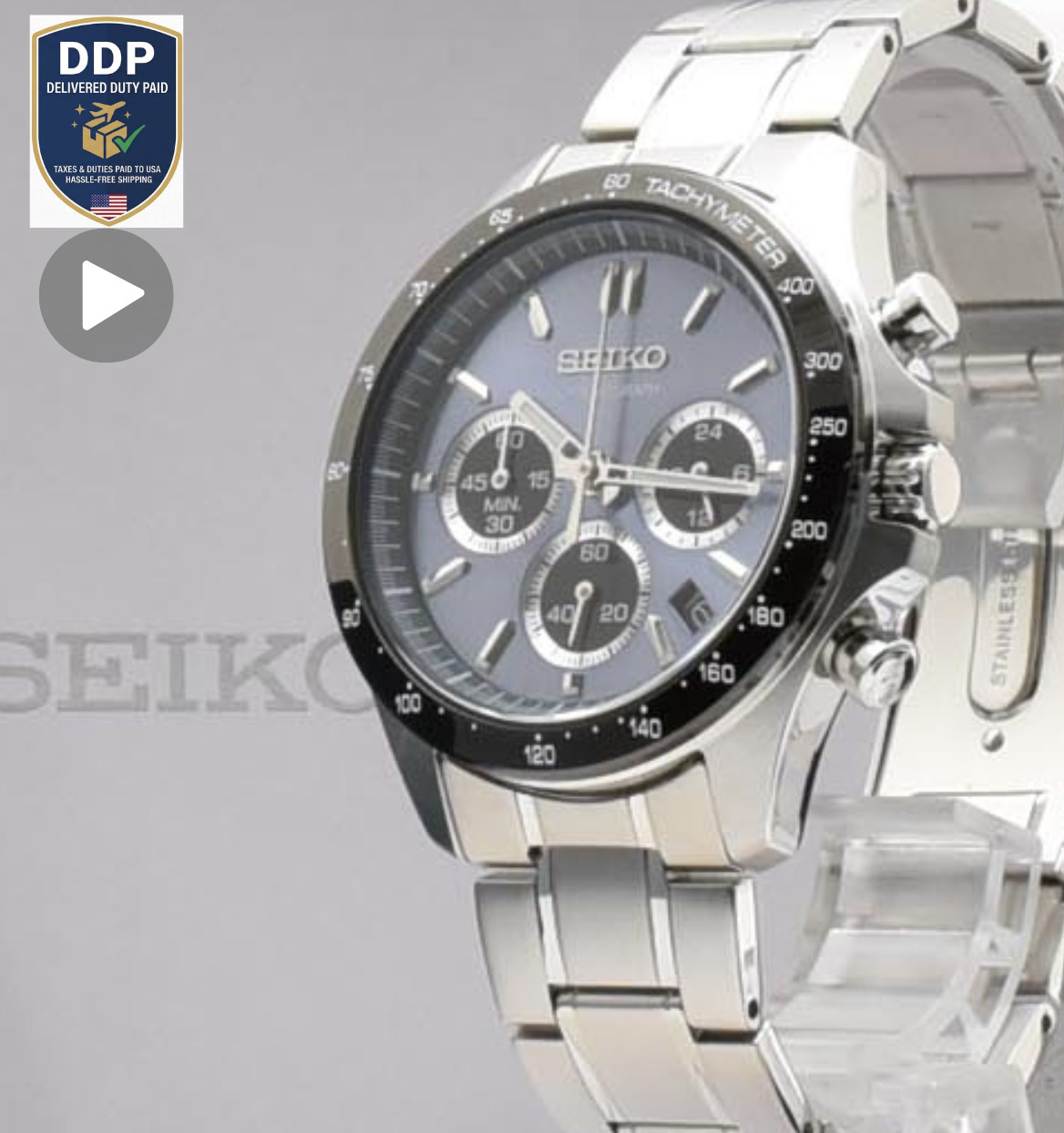 [N Mint w/Box Rubber Band] SEIKO Spirit Chronograph SBTR027 8T63-00D0 Blue Watch