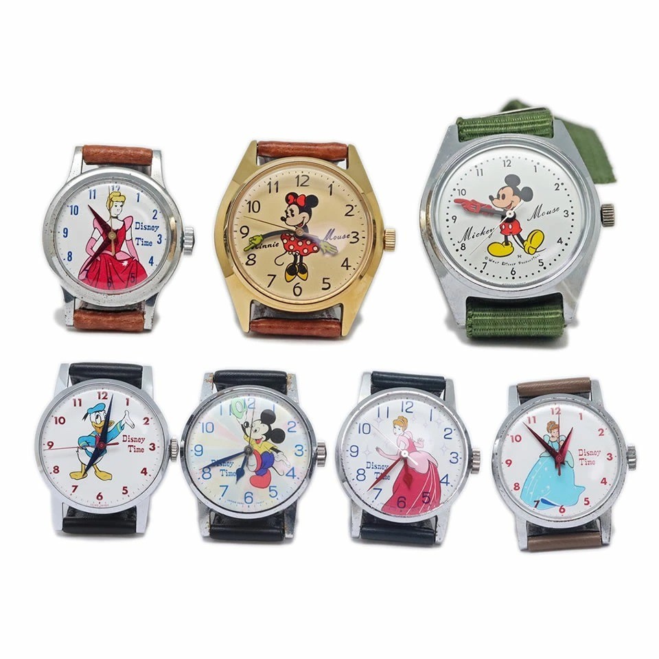 SEIKO Disney Time Vintage Character Watches 7-Piece Collection Set SS Manual