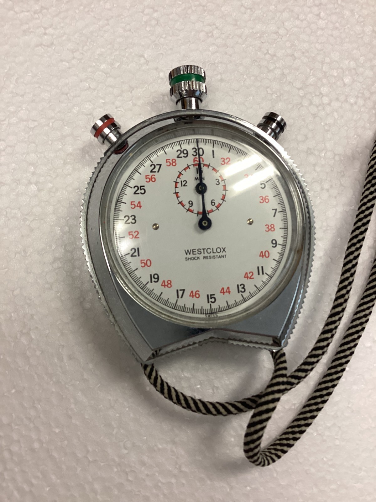 Swiss Westclox Stopwatch. Shock Resistant. 1960″s