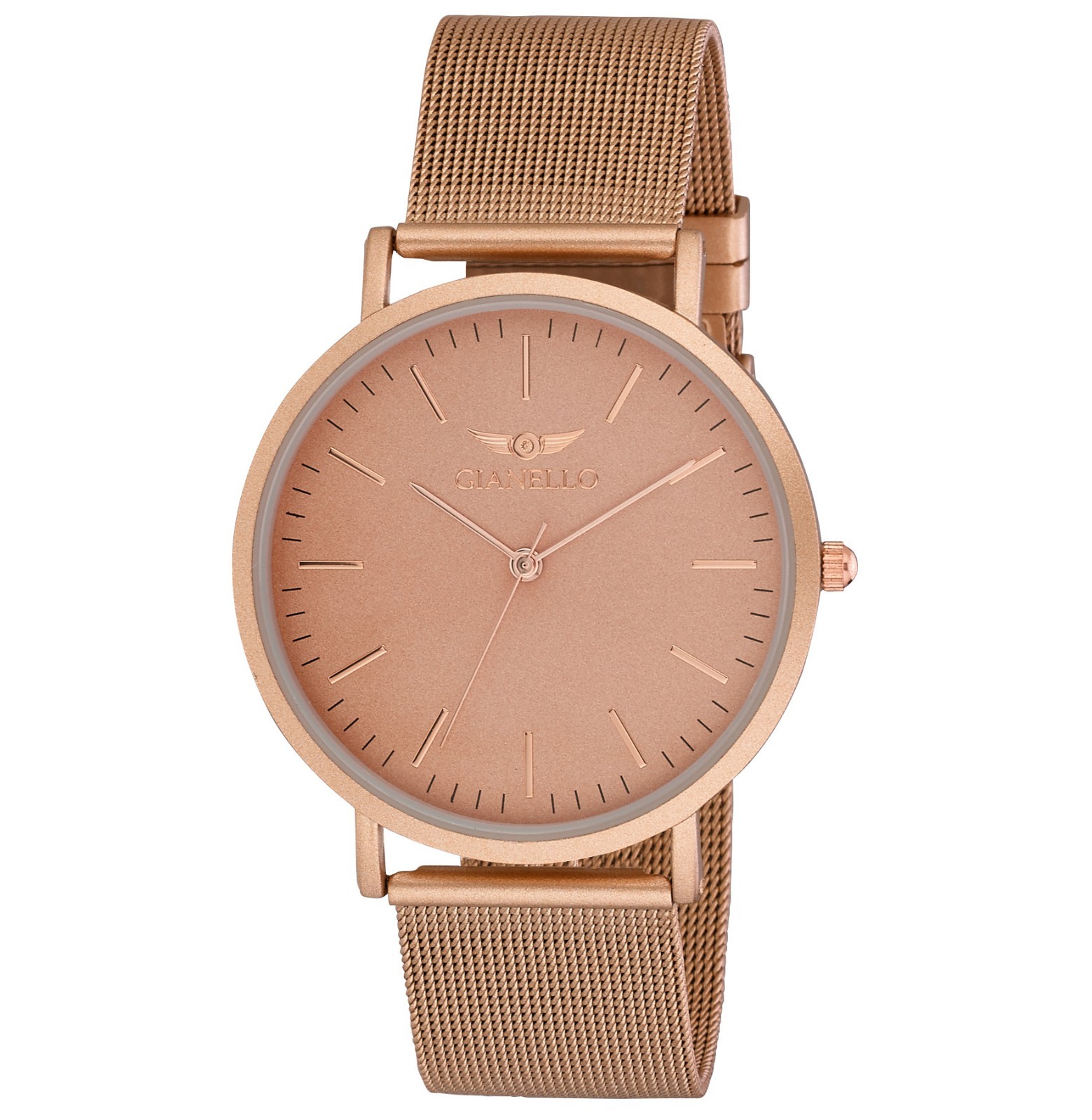 Gianello 41mm Stainless Steel Slim Case Mesh Bracelet Watch