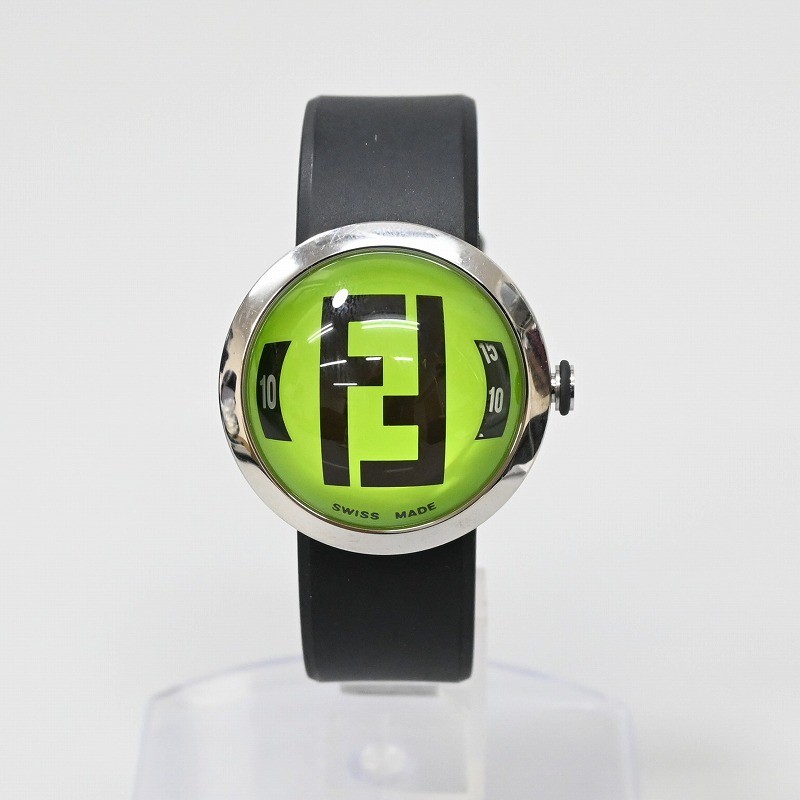 FENDI 8010G Boothra REGISTERED MODEL ZUCCA Watches 14065/black rubber/Stainl…