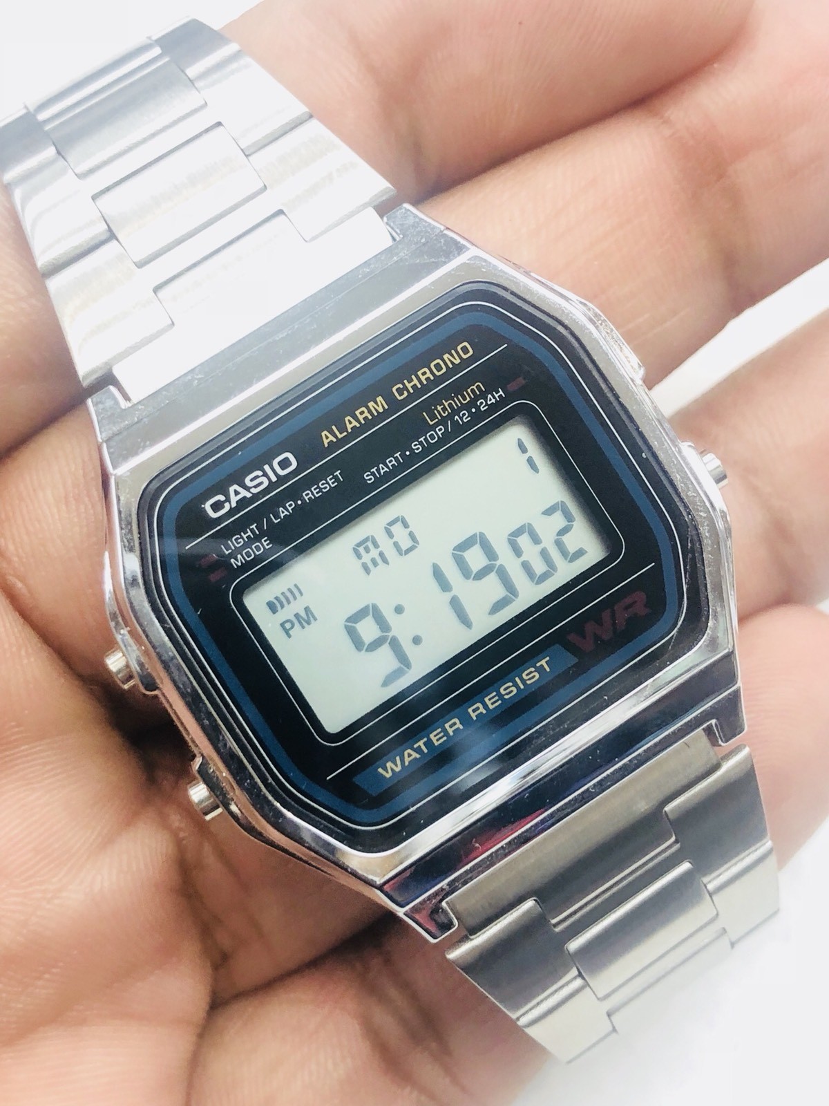 CASIO A158W-1 Unisex Classic Silver Digital A158 Sport Watch WR 30M NEW