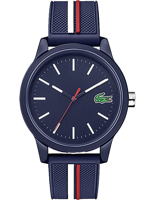 LACOSTE POLO SHIRT 12.12 2011070 BLUE DIAL NAVY SILICONE STRAP 42MM MENS WATCH