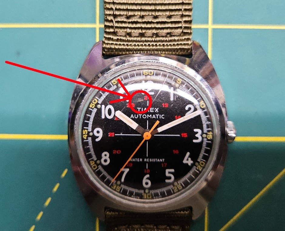 Vintage 1977 Timex Automatic Military Crosshair Mechanical Watch Serviced!