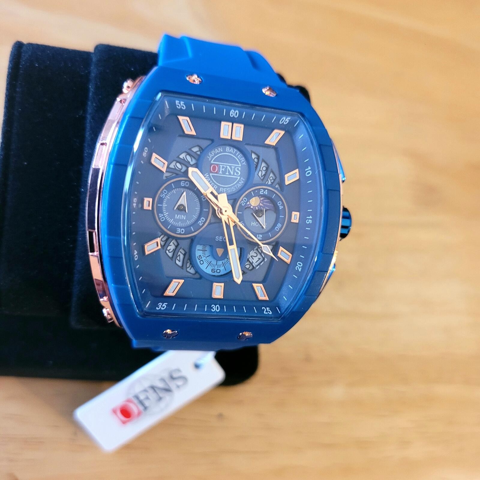 OFNS Blue Silicone Strap Men’s Watch