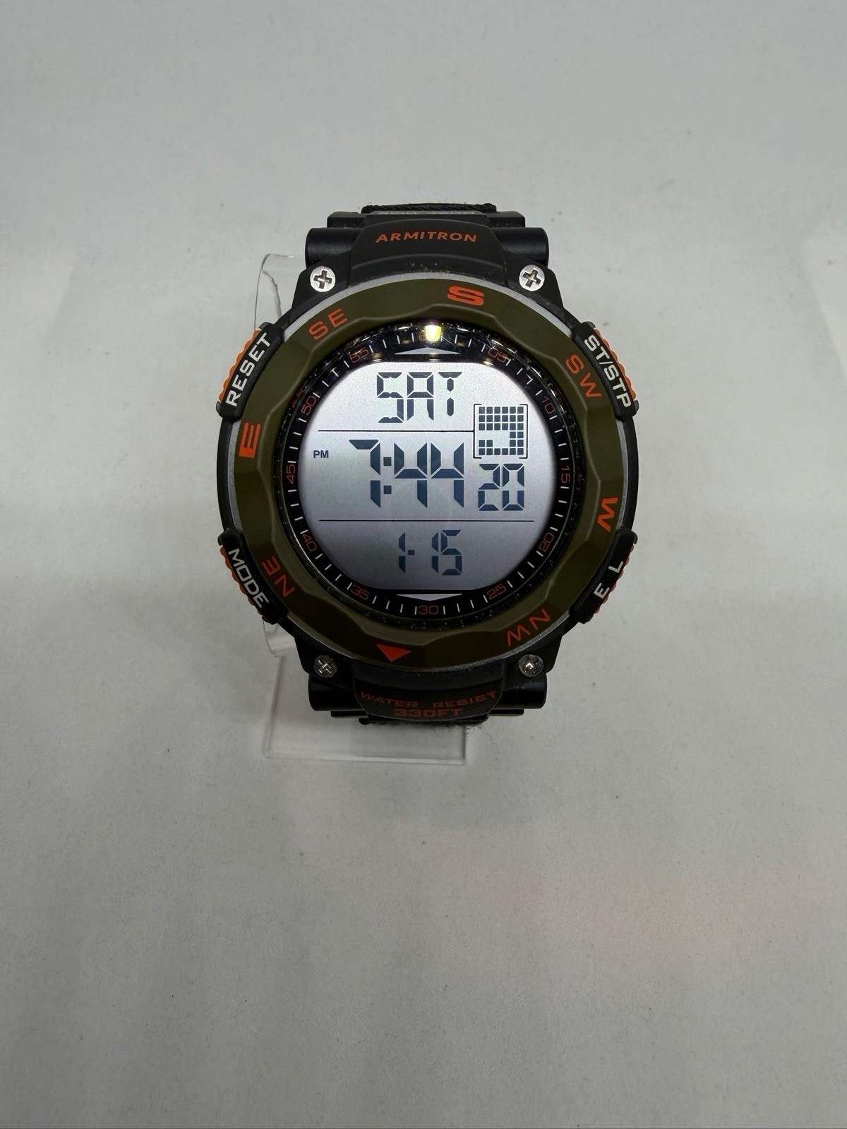 Armitron All Sport Watch Men MD11239 R 51mm Black Orange Digital Works