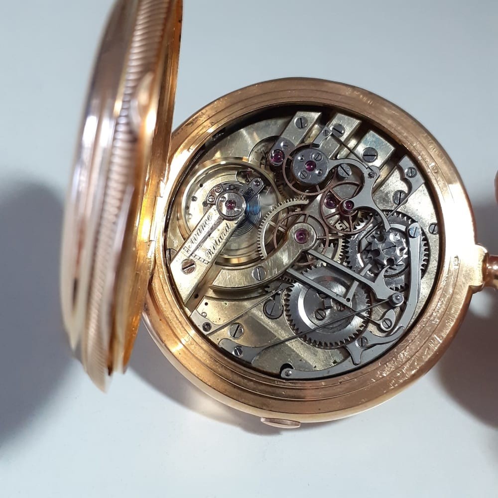 Very Exotic Pocket Watch Anonimo 18K Yellow Gold 55 mm Day Date Spanish Watch