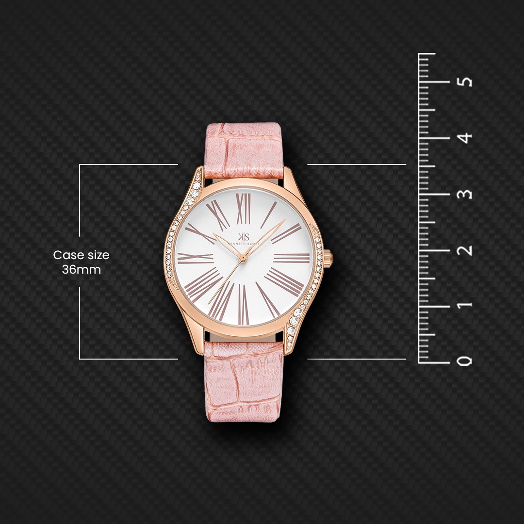Kenneth Scott Women’s Analog Watch | White Dial, 36mm, 30 m (3 ATM)