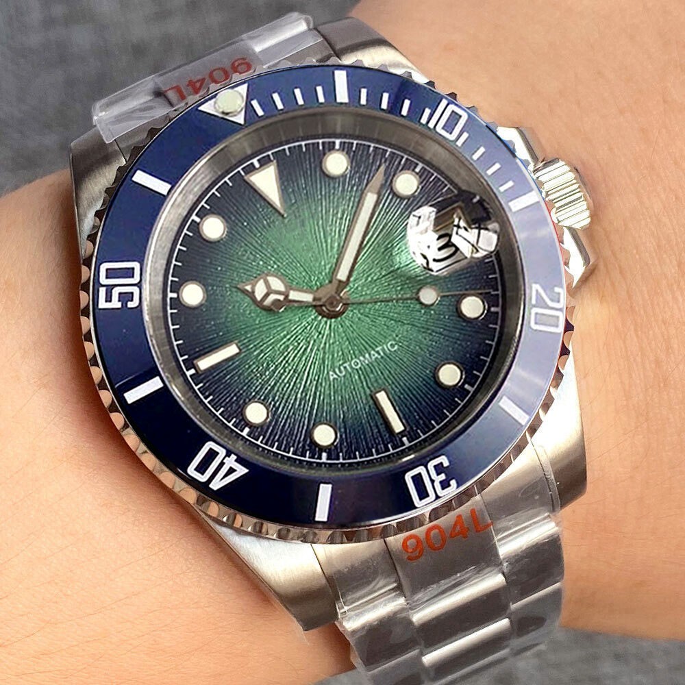 Tandorio Blue Dial 40mm Miyota 8215 PT5000 Mechanical Dive Watch Men 200M Diving