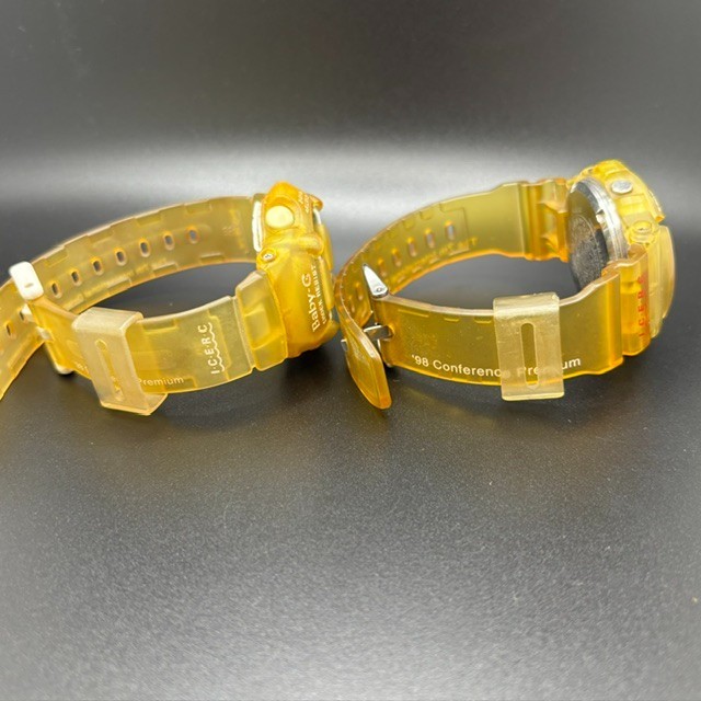 Vintage CASIO G-Shock DW-9200K BG-370K ICERC Pair Honey Amber Patina Fresh Bat