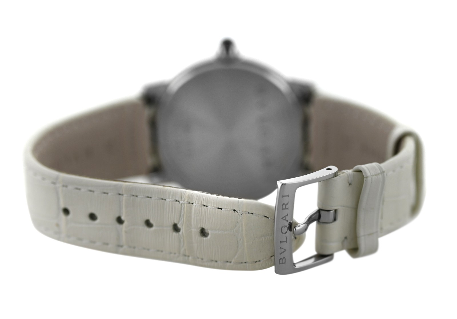 Bvlgari BBL P 37 S Diamonds Steel Blue Mother of Pearl Dial 37MM Ladies 101897