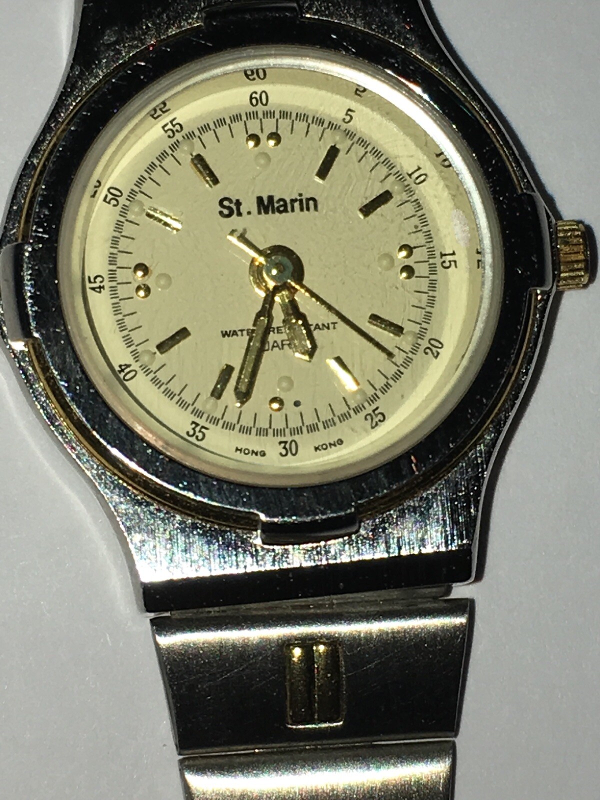 Vintage StMarin Silver tone Gold Trim Watch
