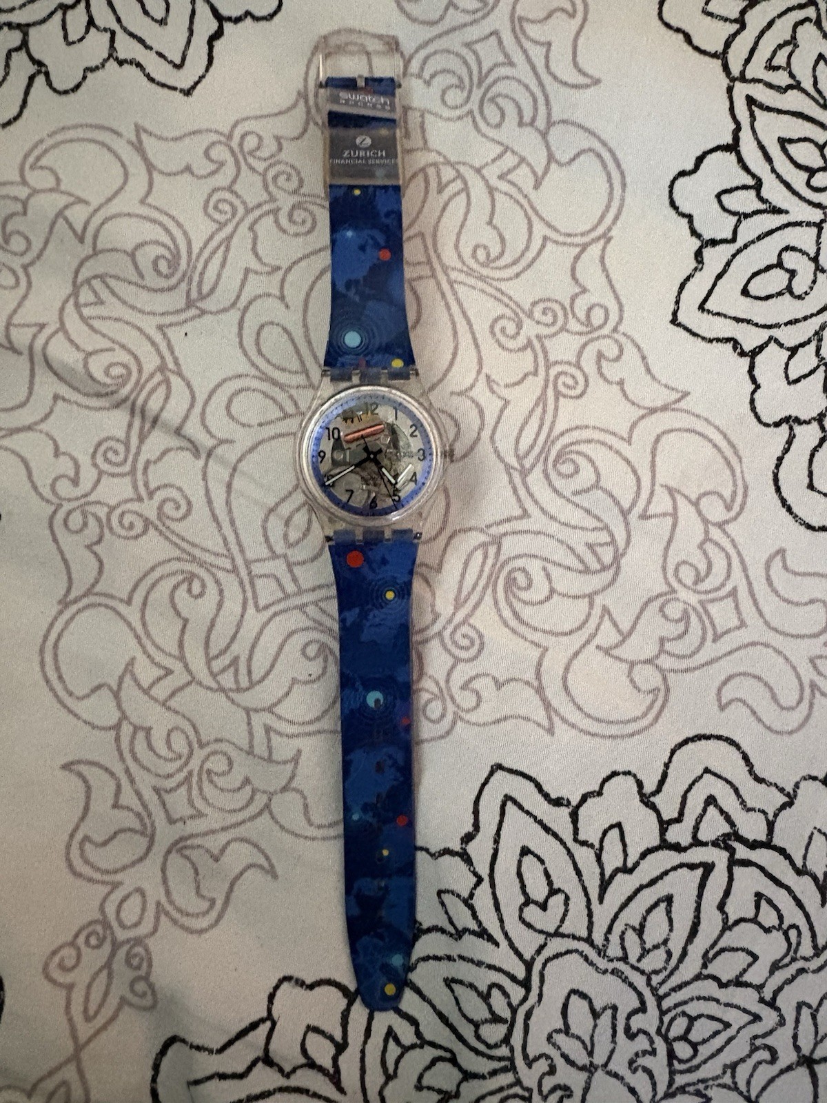 Swatch Watch Zurich Financial Services SKK103Z Swiss Skeleton Vintage Watch